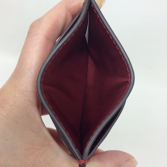 Authentic Tory Burch Kira Chevron Card Case Wallet Red - Picture 7 of 10